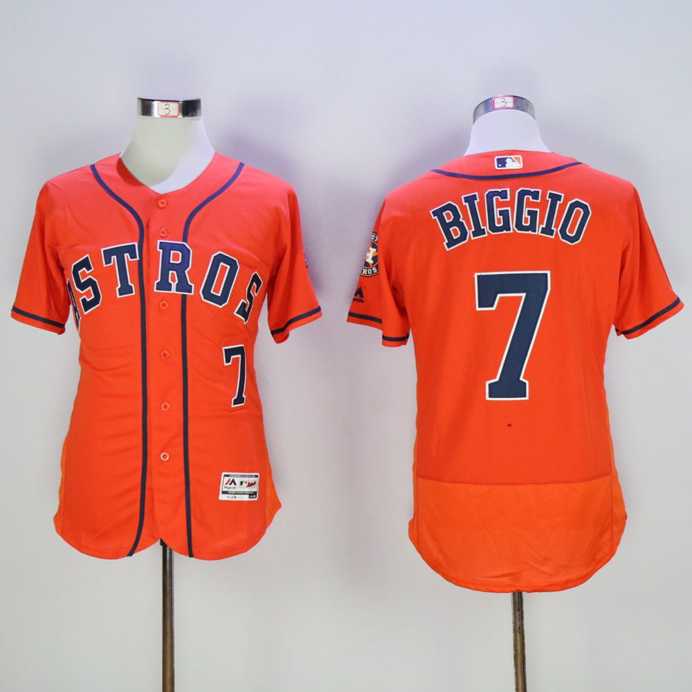 Men Houston Astros 7 Biggio Orange MLB Jerseys